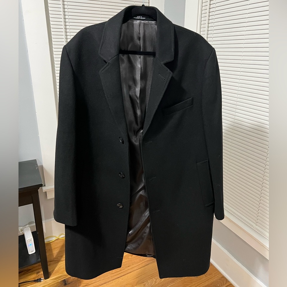 London Fog Men’s Black Wool Blend Top Coat